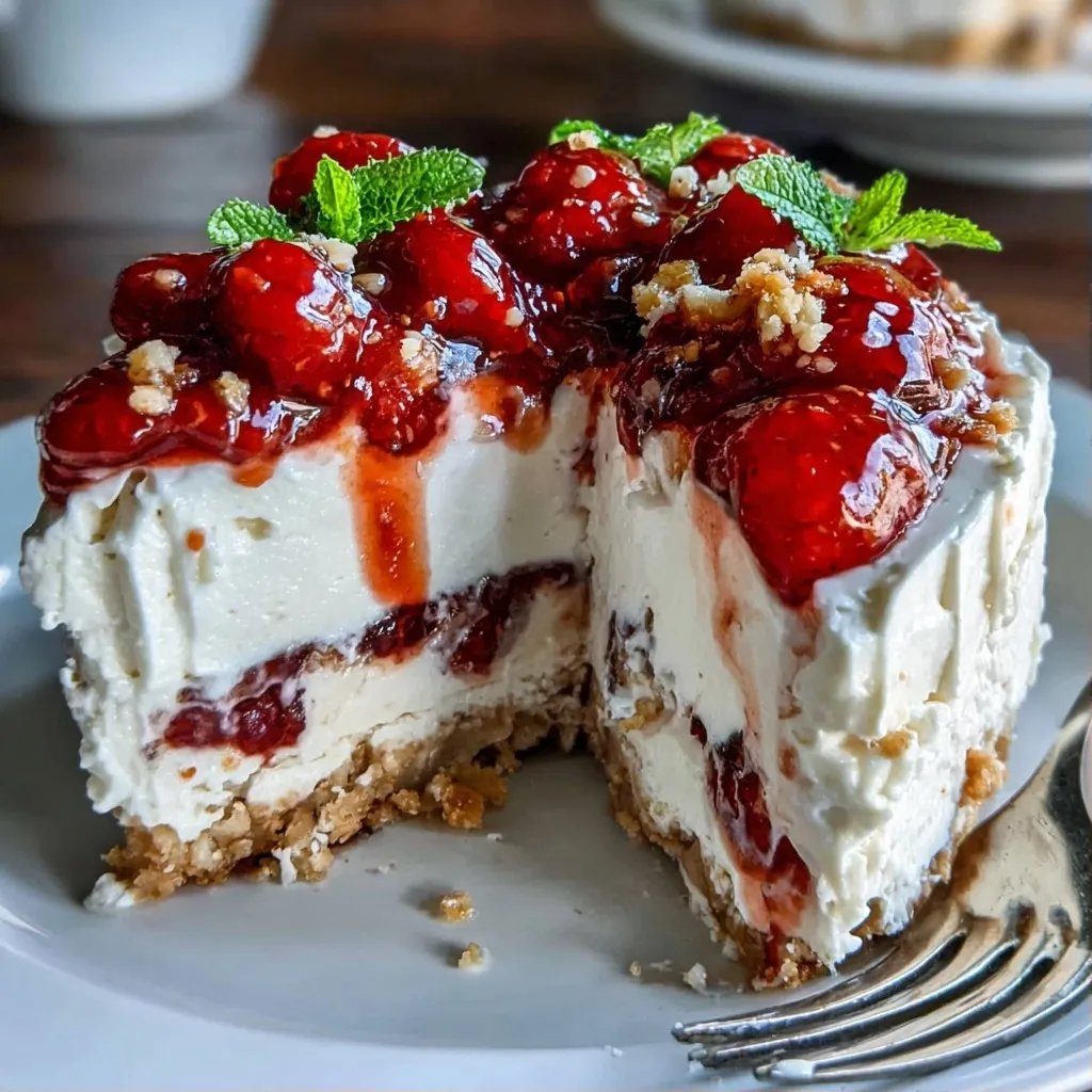 No Bake Raspberry Cheesecake