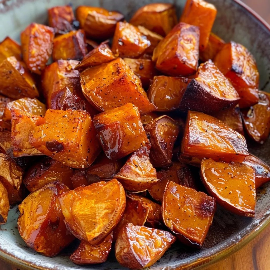 Maple Cinnamon Roasted Sweet Potatoes