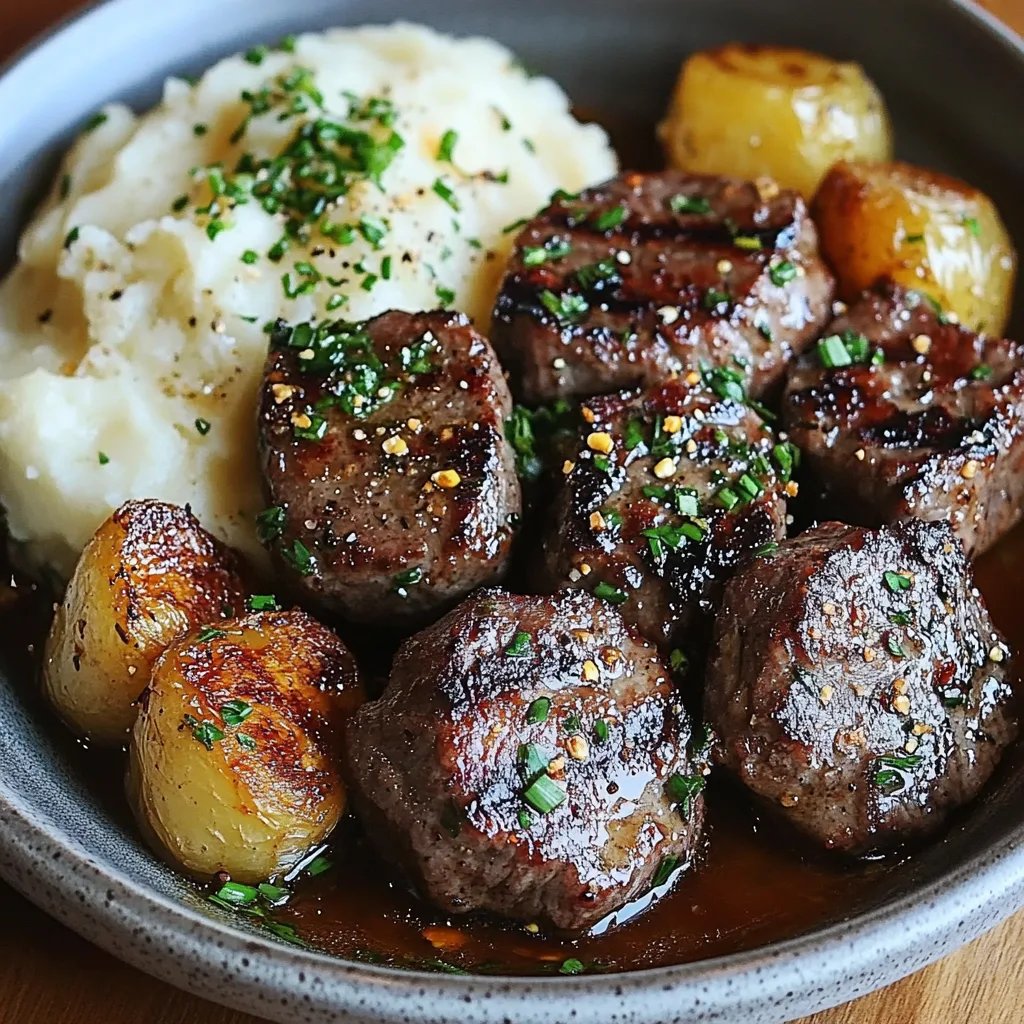 Garlic Parmesan Steak Bites w/ Mashed Potatoes: An Amazing Ultimate Recipe