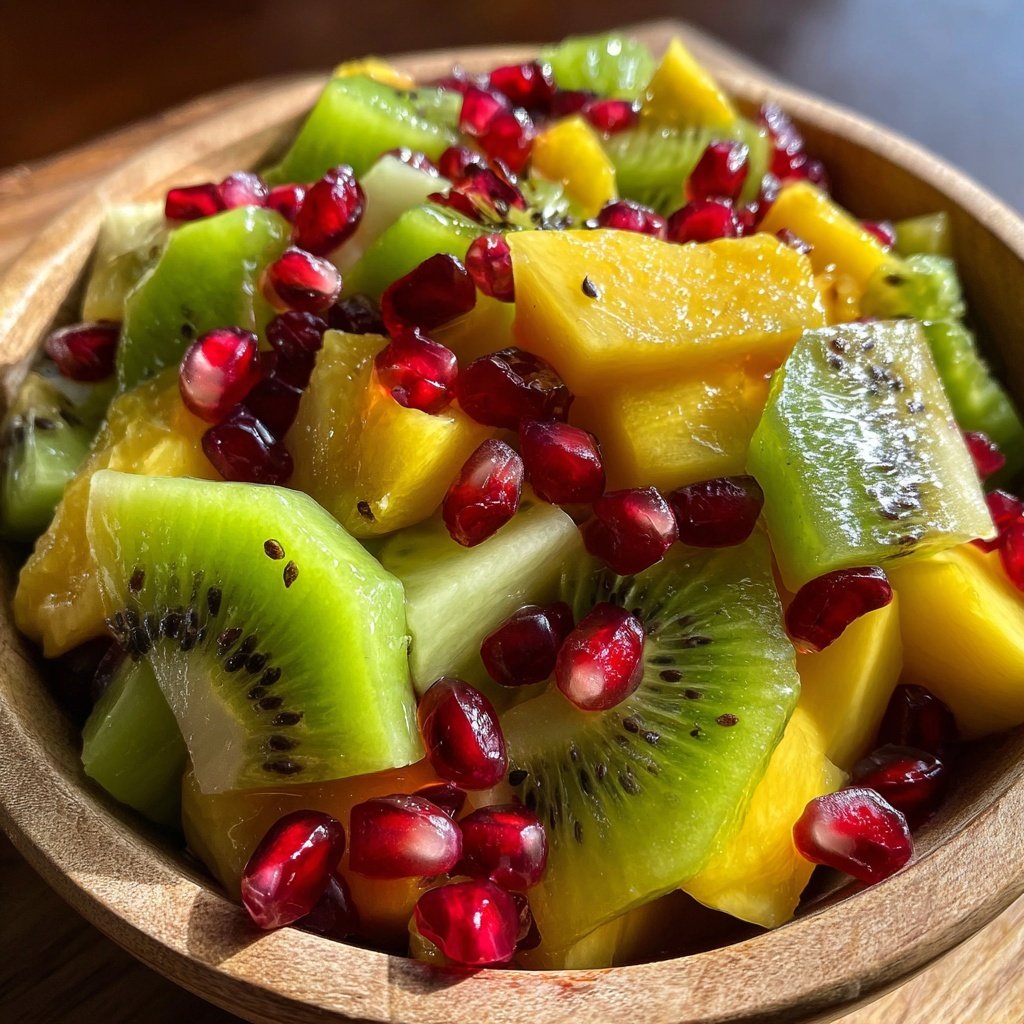 Kiwi Mango Pomegranate Fruit Salad
