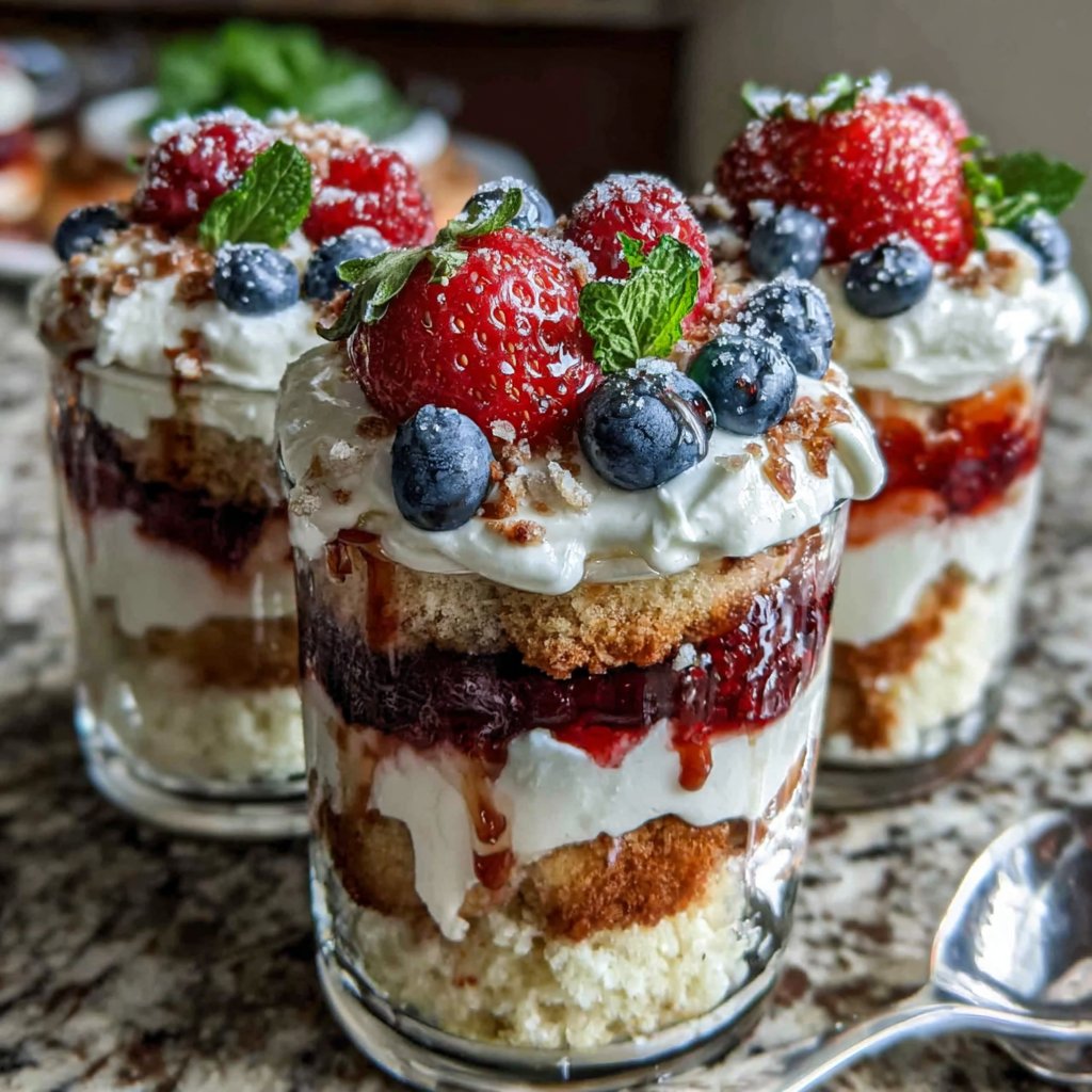 Mixed Berry Shortcake Parfaits