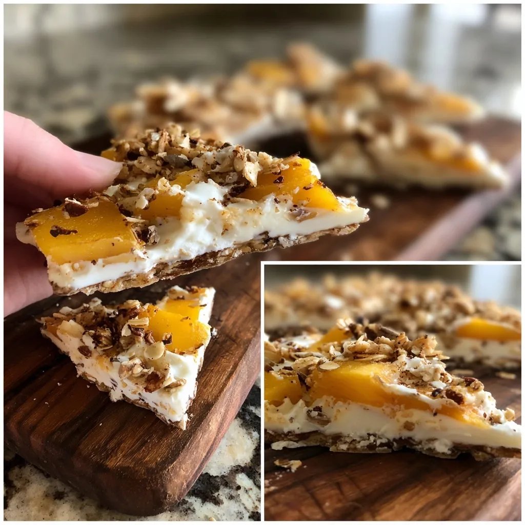 Frozen Yogurt Peach Bark