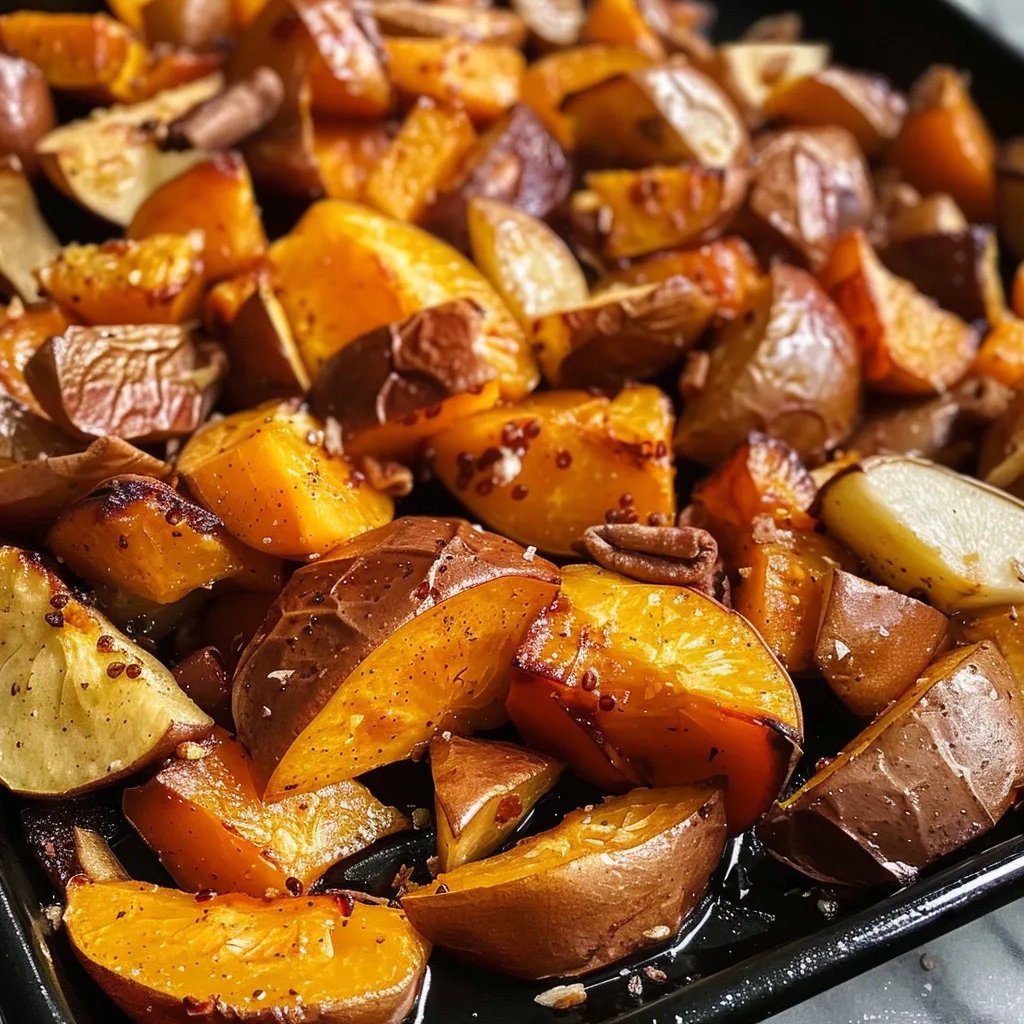 Roasted Apple Cinnamon Sweet Potatoes
