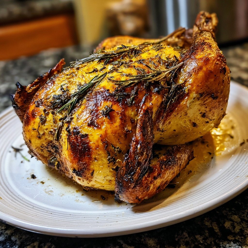 Whole Roasted Chicken Lemon Herbs