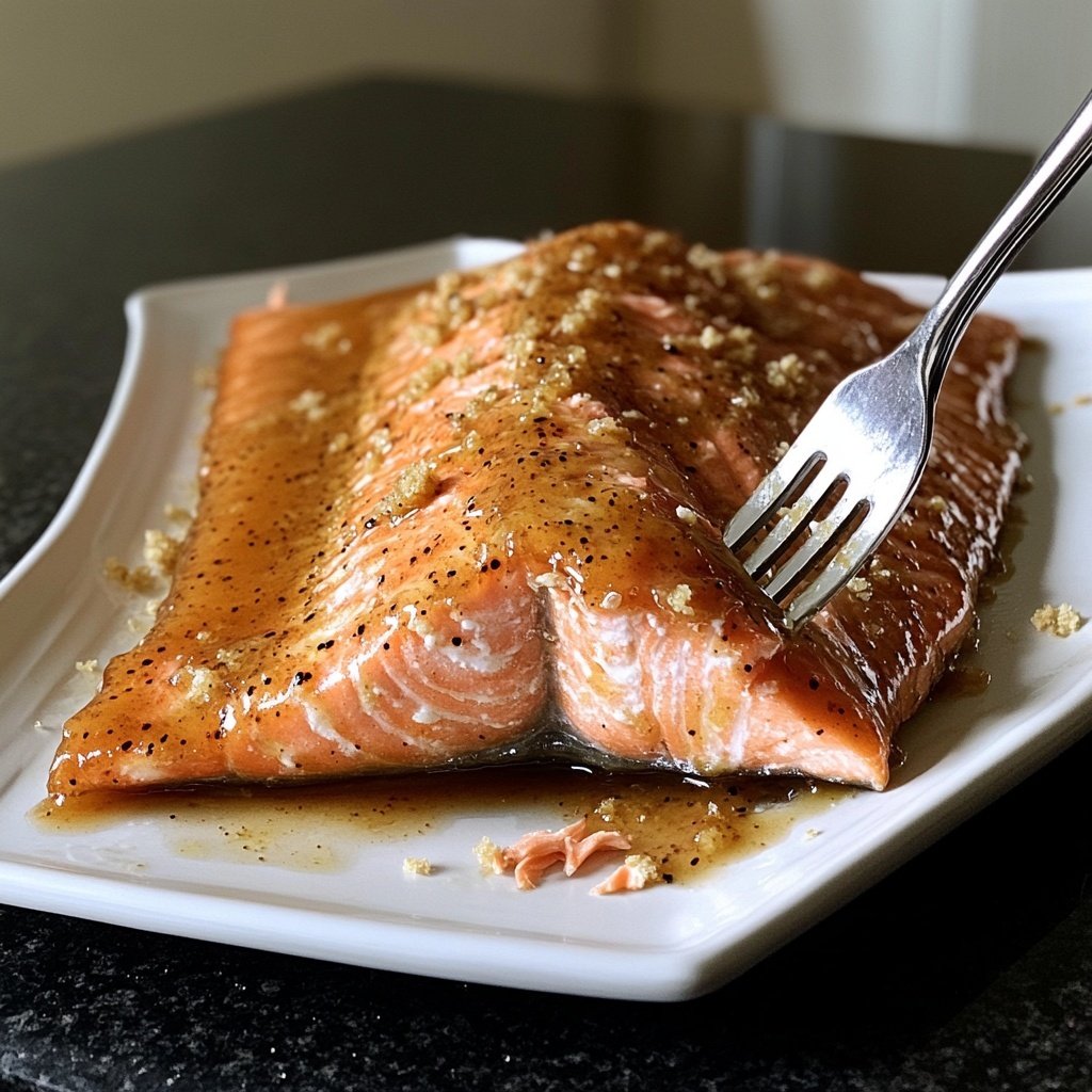 Honey Mustard Glazed Salmon Fillet from the Oven