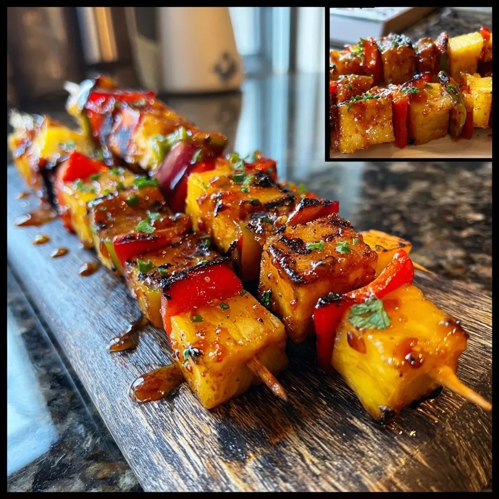 Pineapple Teriyaki Tofu Skewers