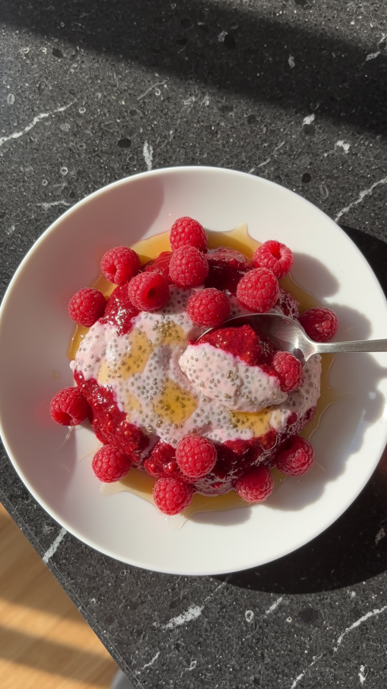 Romantic Raspberry Chia Pudding