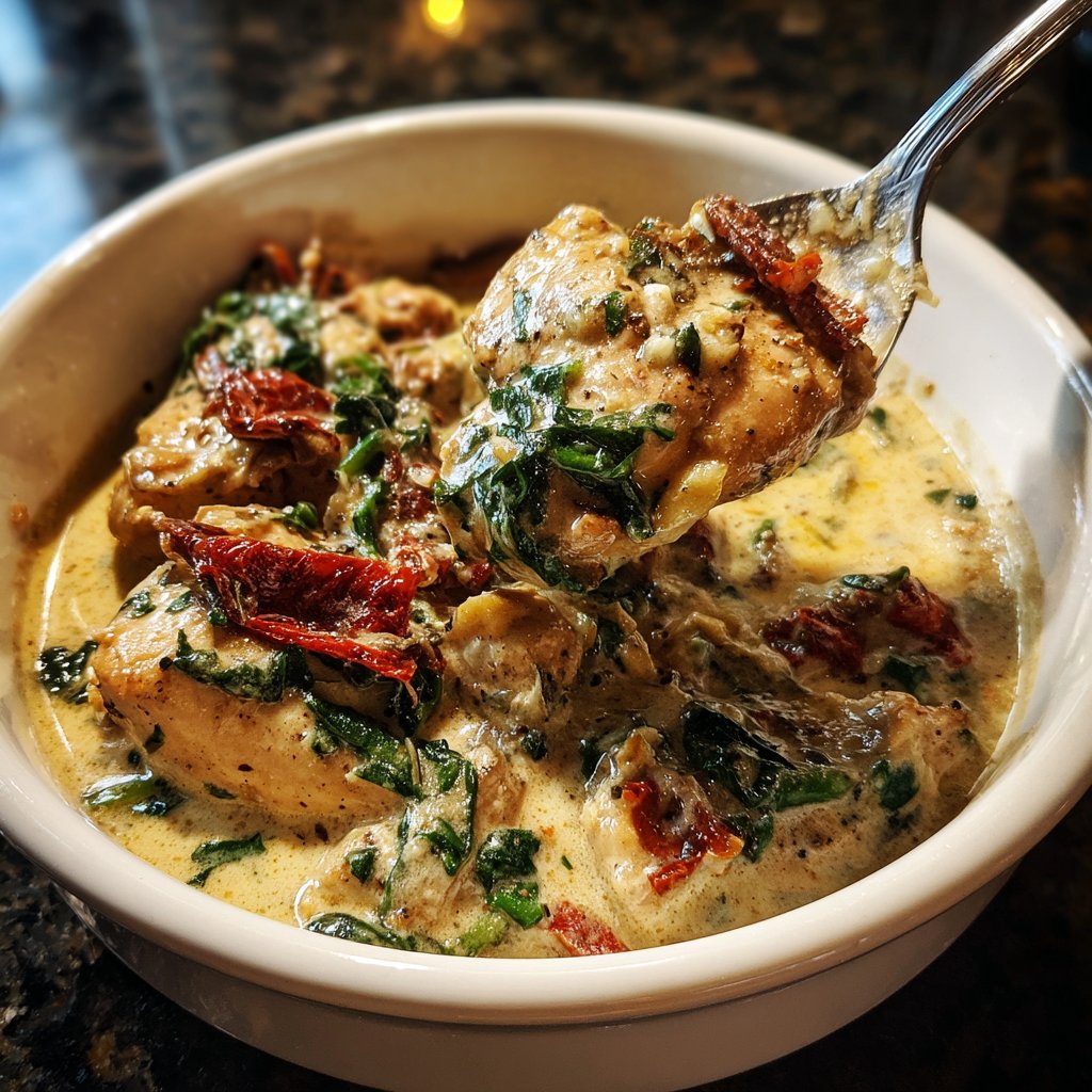 Crockpot Creamy Tuscan Chicken