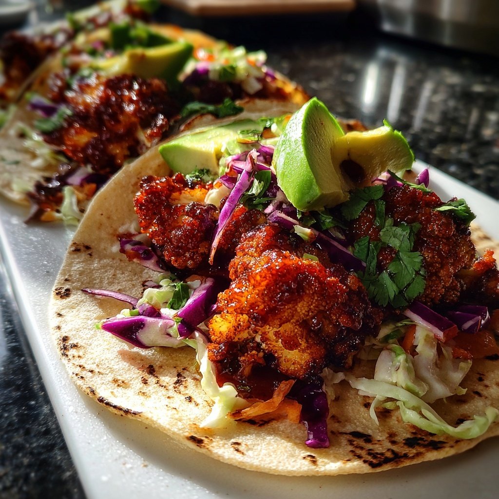 Tangy BBQ Cauliflower Tacos