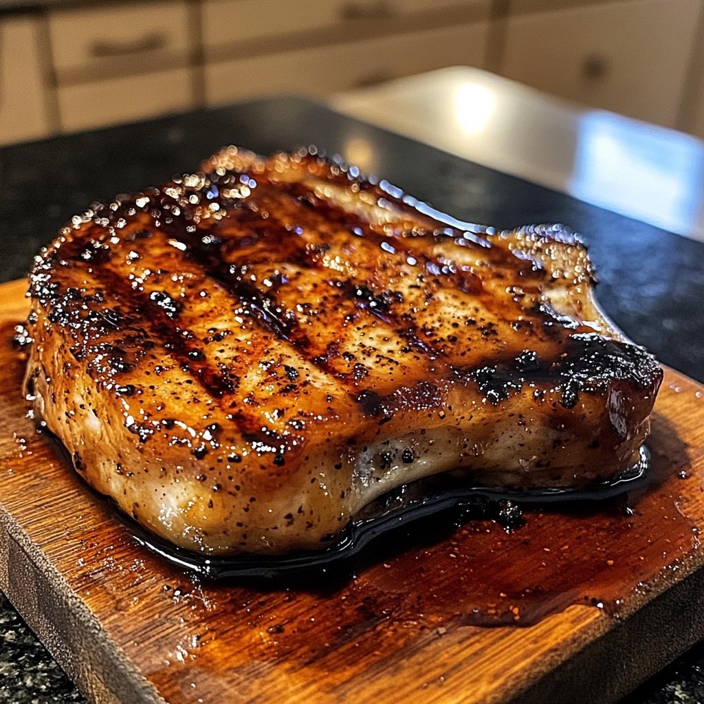 Pork Chop with Balsamic Maple Glaze