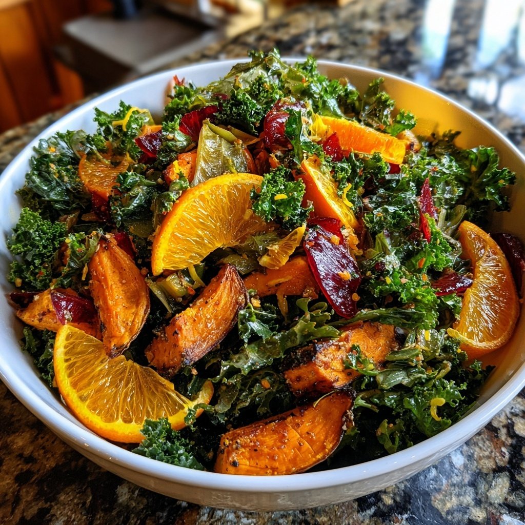 Citrus Kale Sweet Potato Salad