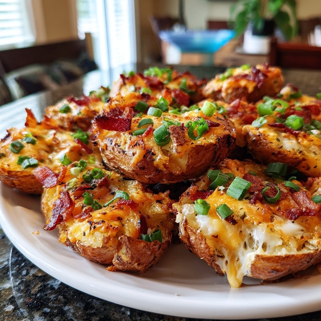 Loaded Airfryer Potatoes with Bacon