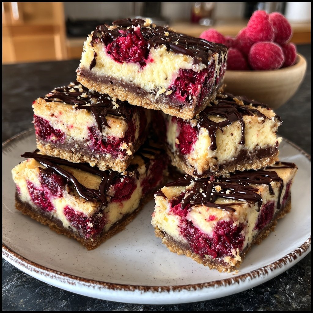Chocolate Raspberry Cheesecake Bars
