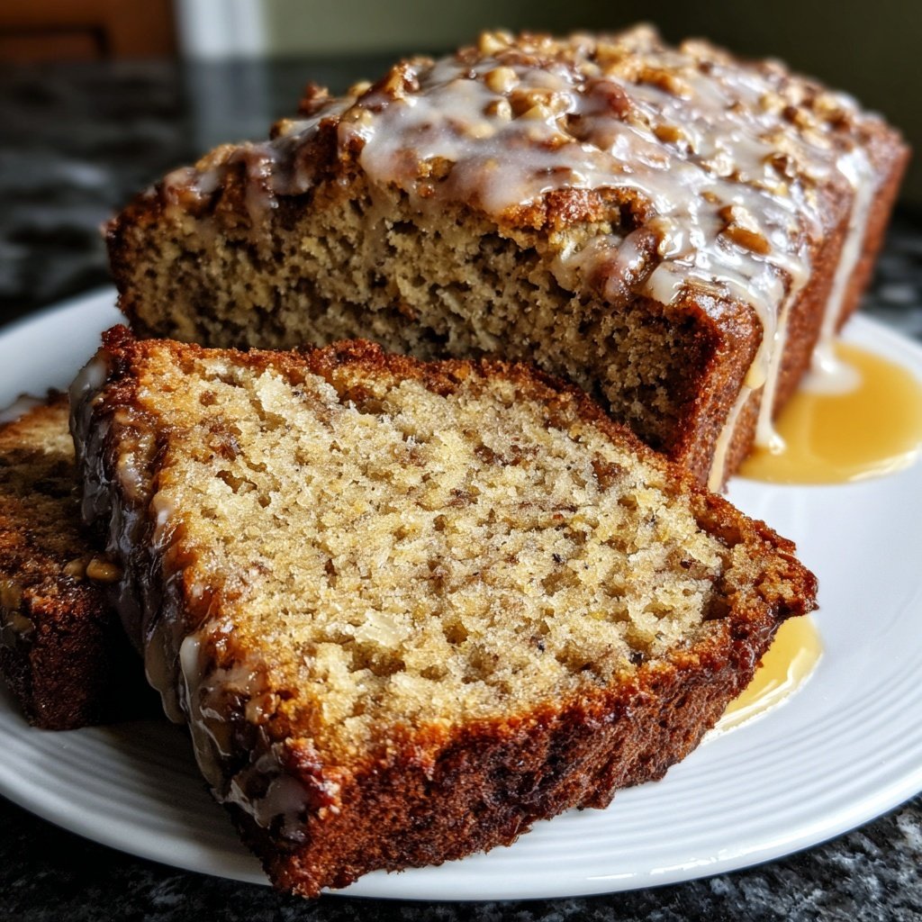 Banana Nut Bread Honey Glaze