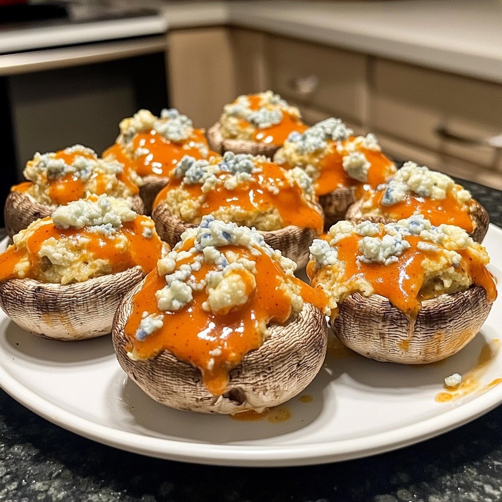 Buffalo-Stuffed Mushrooms