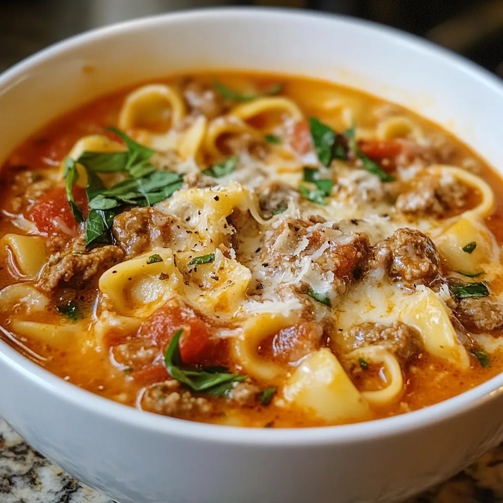 Lasagna Soup with Sausages