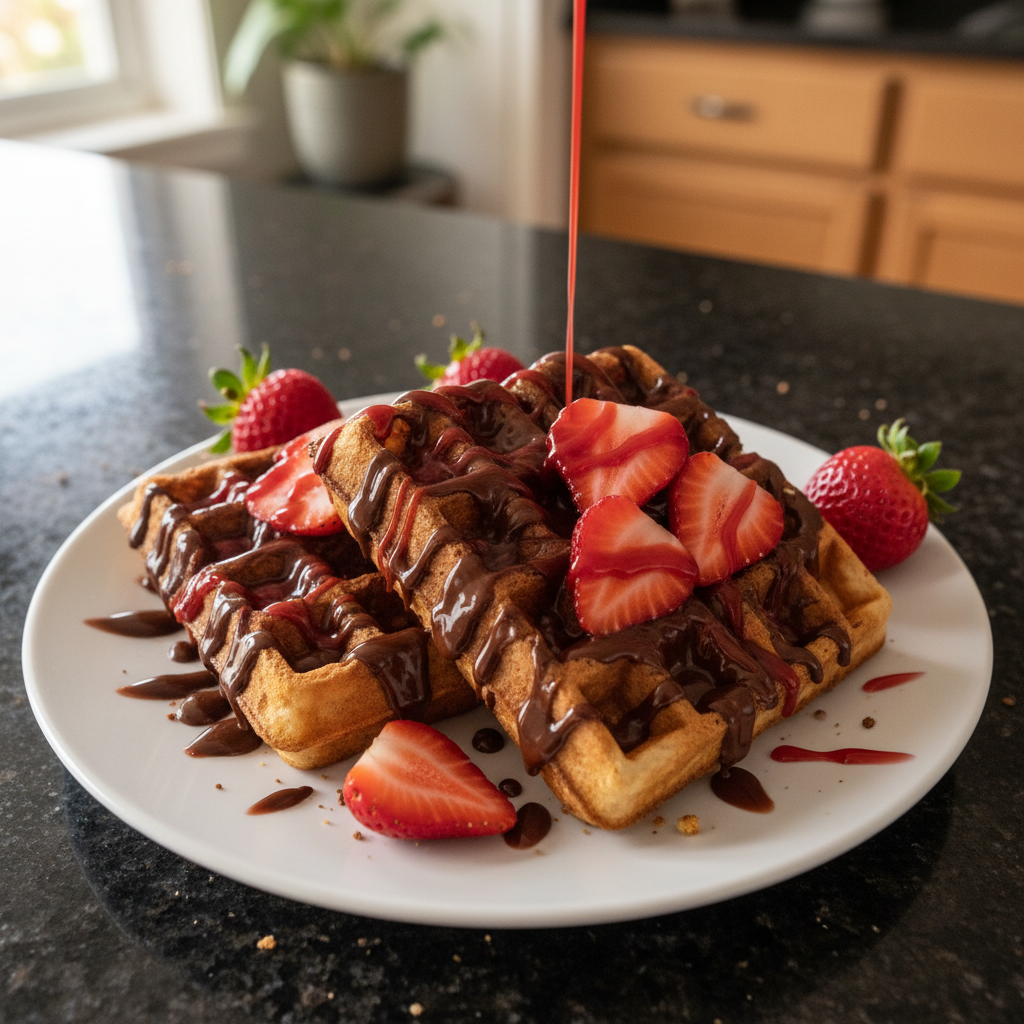 Chocolate-Covered Strawberry Waffles