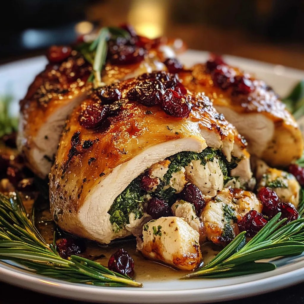 Spinach & Cranberry Stuffed Chicken Breasts