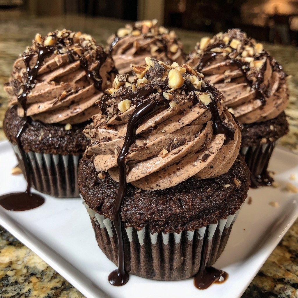 Cocoa Hazelnut Cream Cupcakes