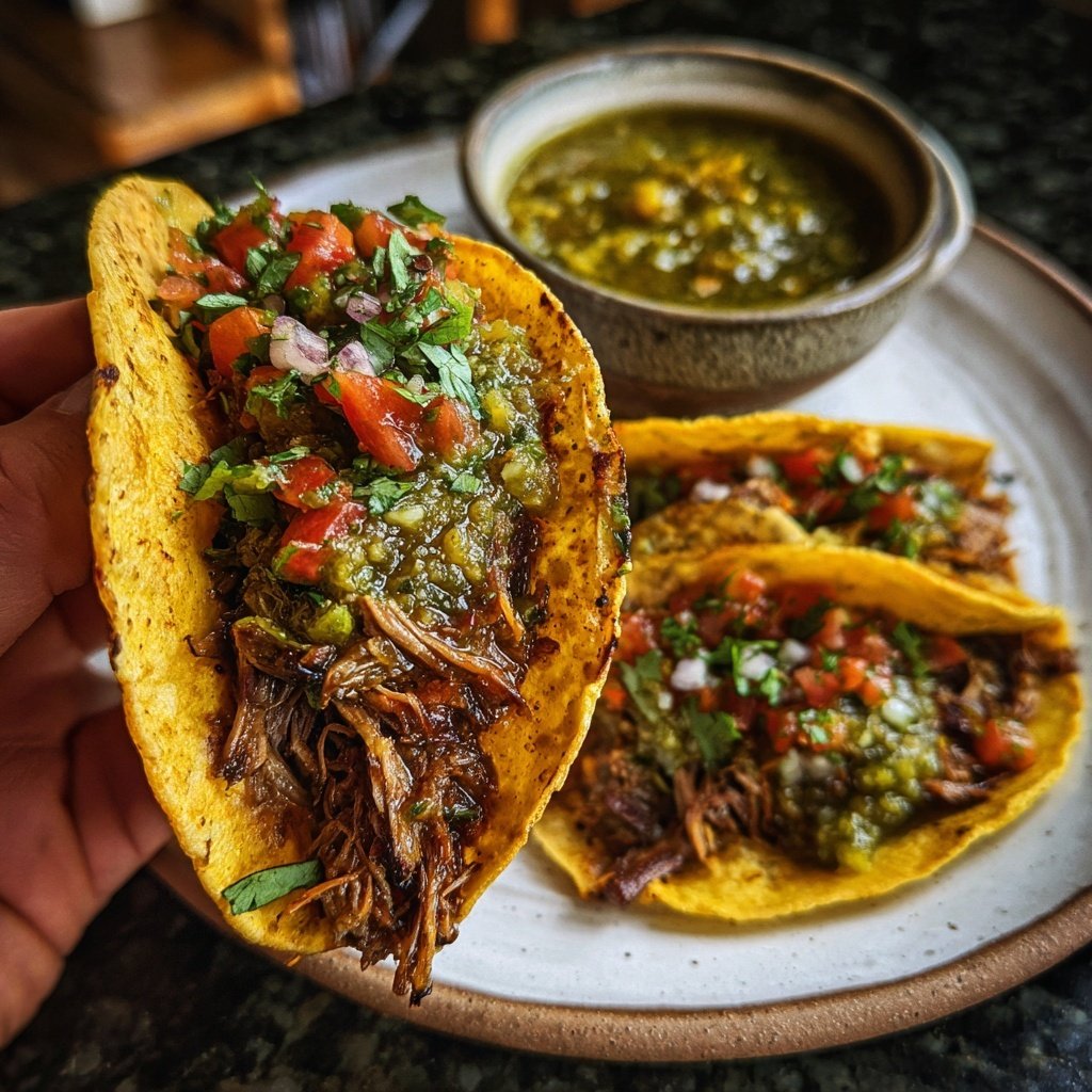 Pulled Mushroom Tacos Salsa Verde