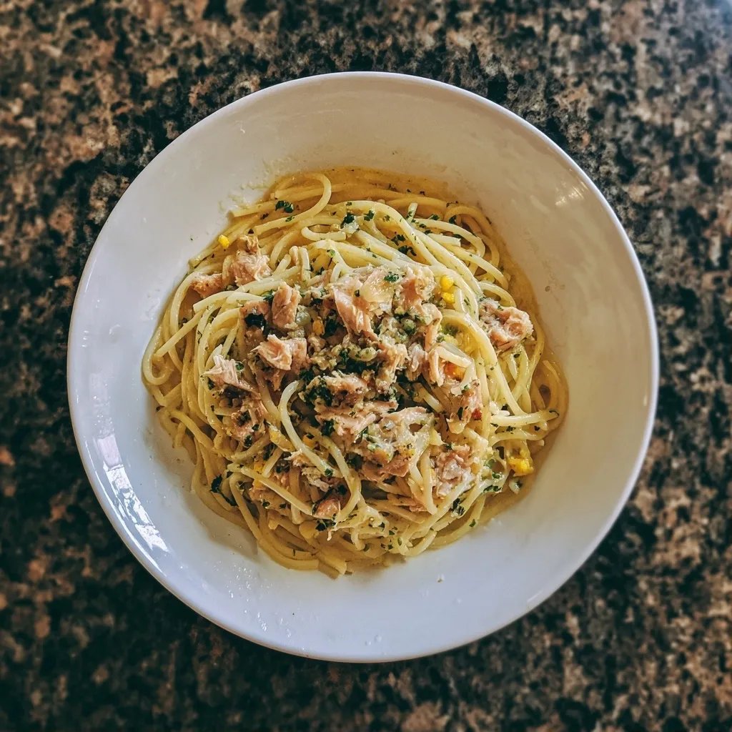 Lemon Garlic Tuna Pasta