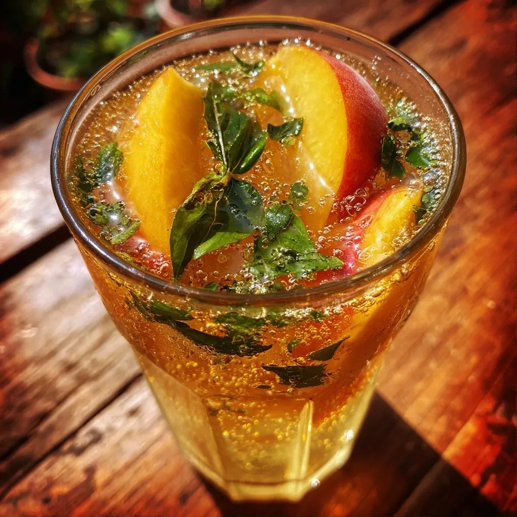Peach Basil Sparkling Water