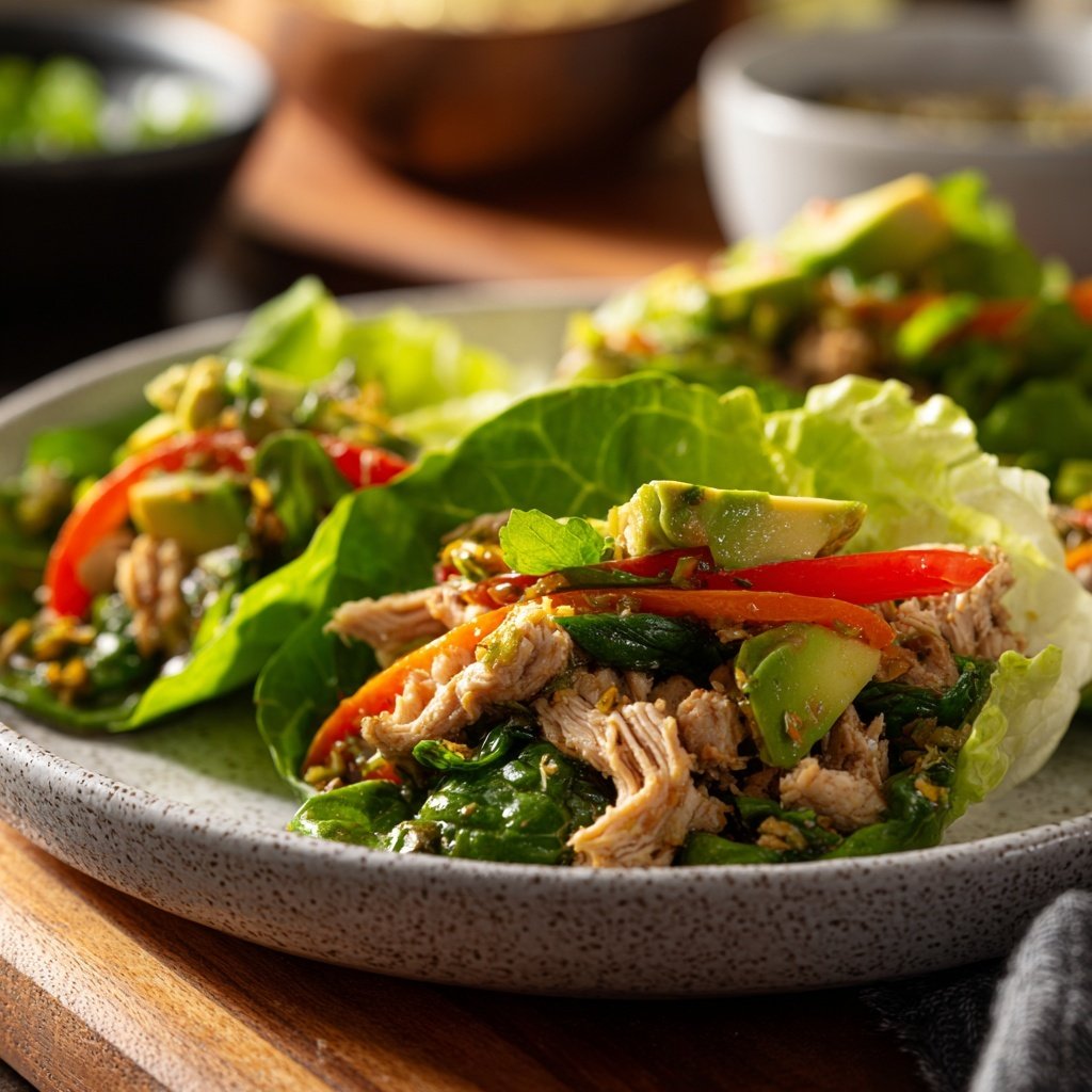 Turkey Spinach Lettuce Wraps
