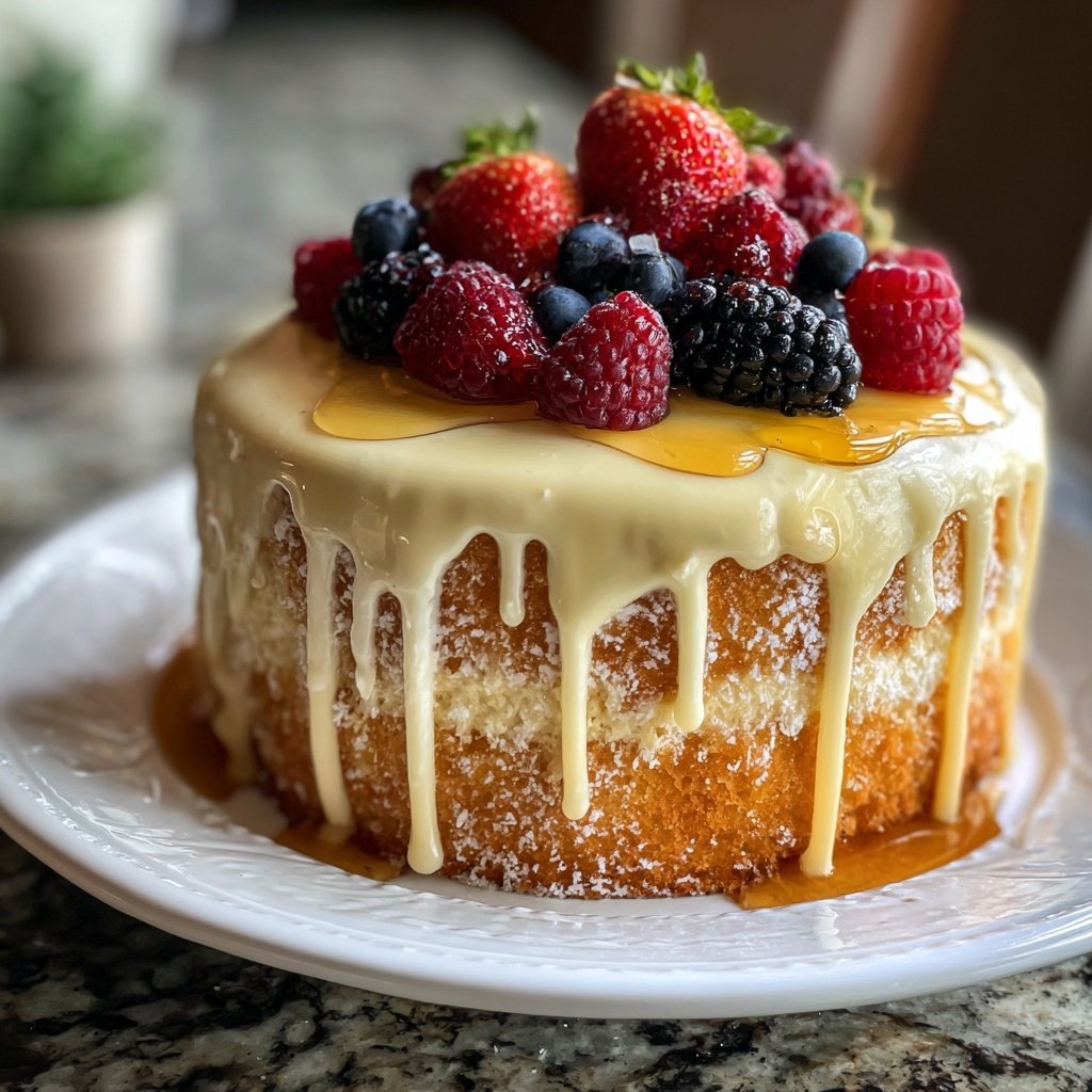 Vanilla Velvet Cake with Honey Syrup