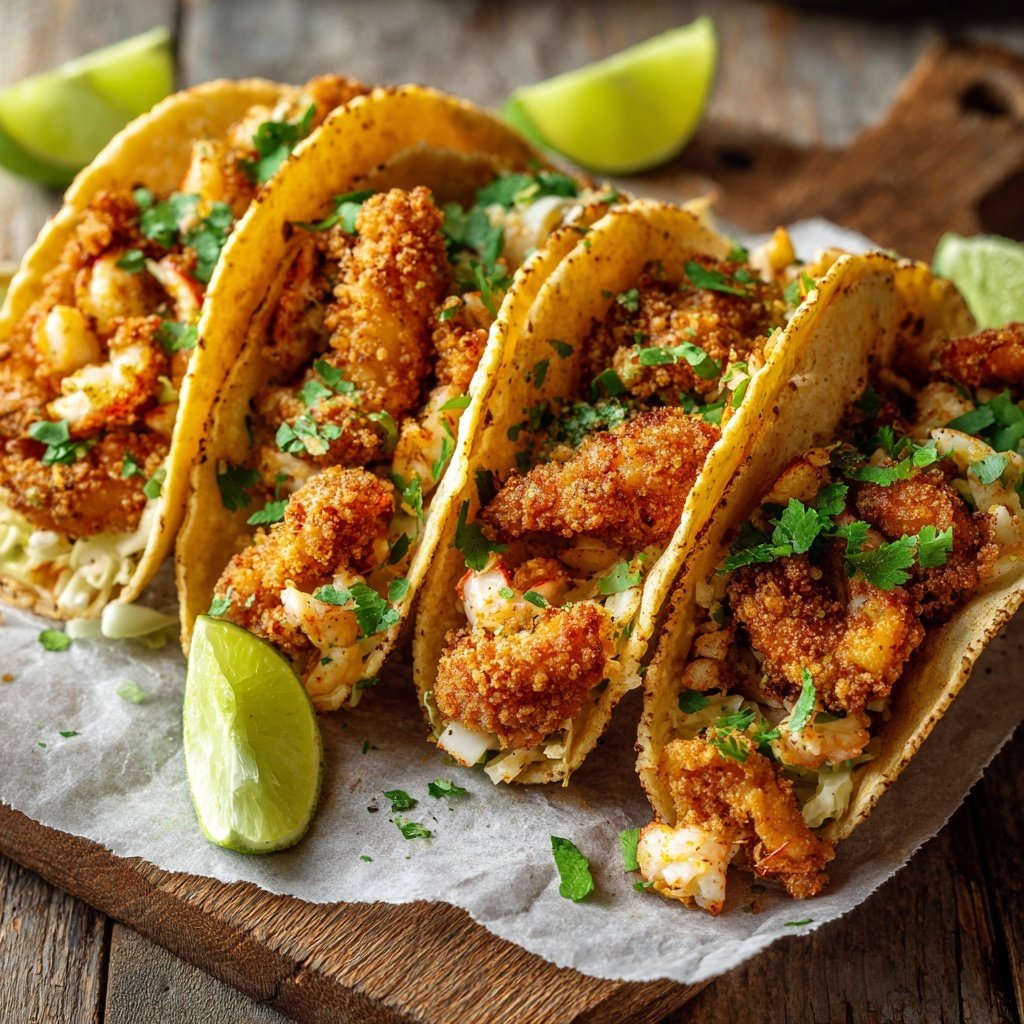 Crispy Chicken and Lobster Tacos