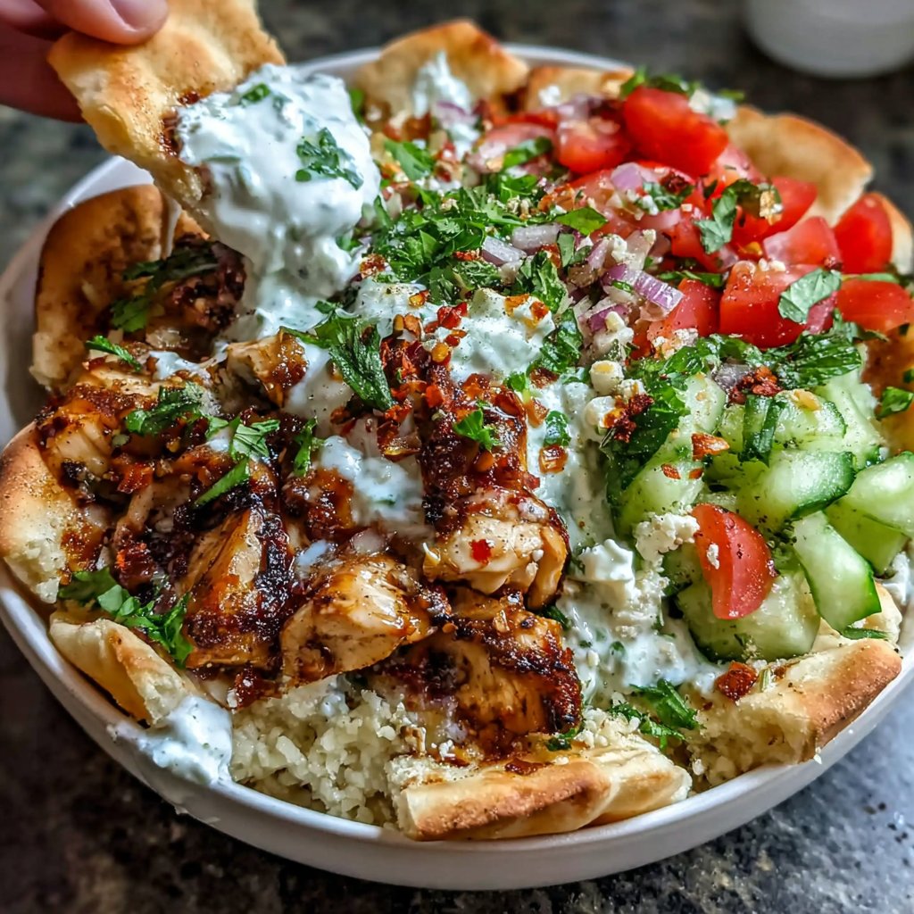 Greek Chicken Pita Bowl