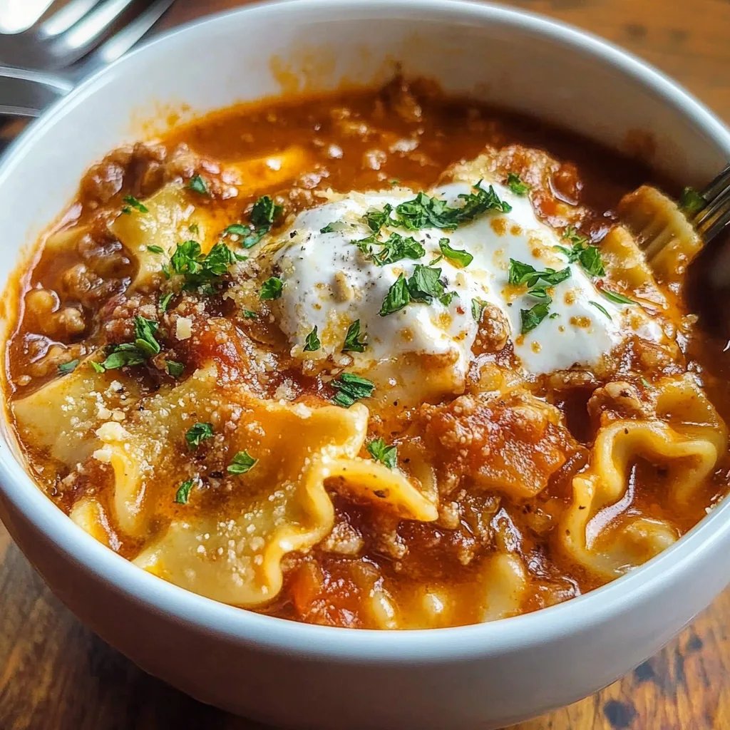 The BEST Lasagna Soup