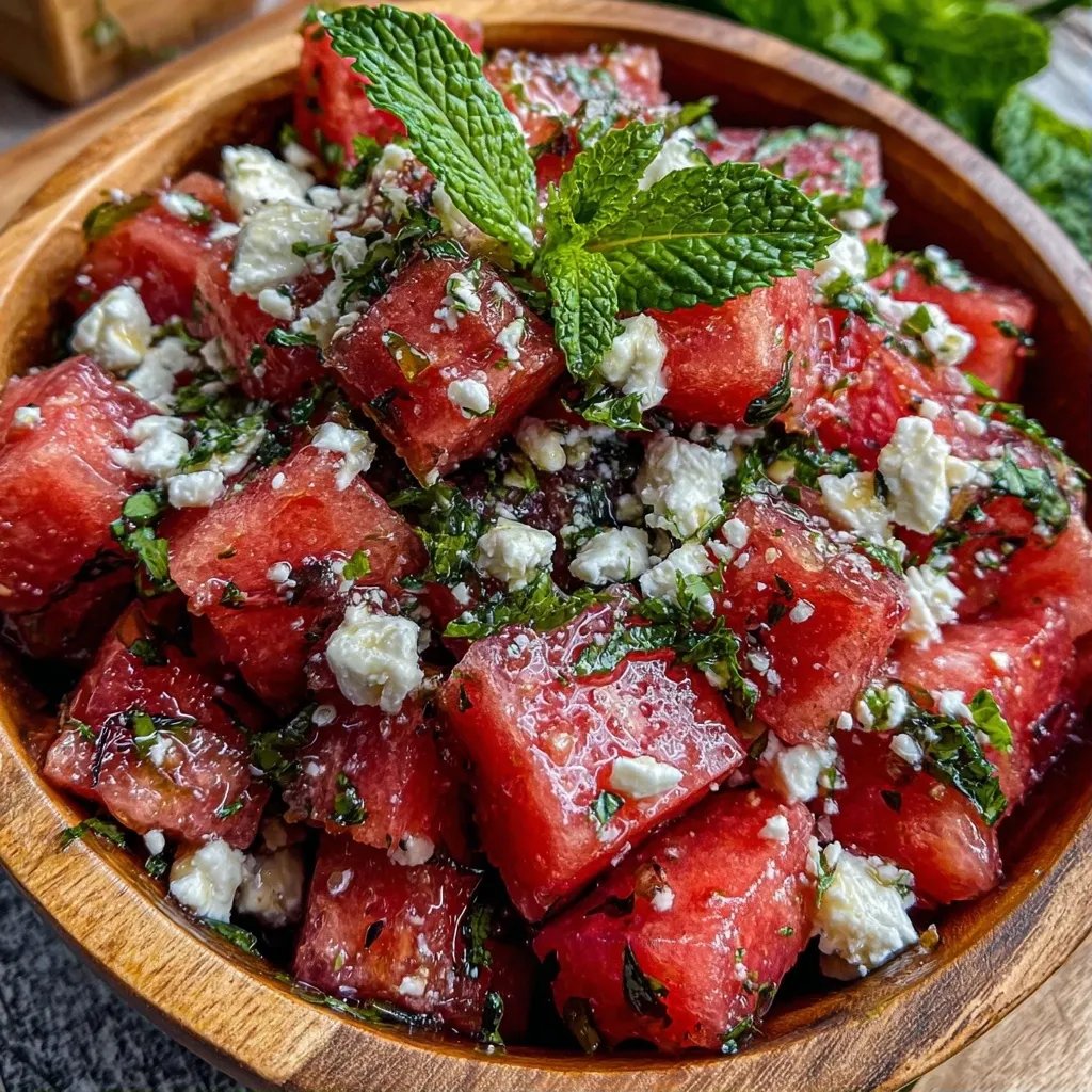 Watermelon Feta Mint Salad
