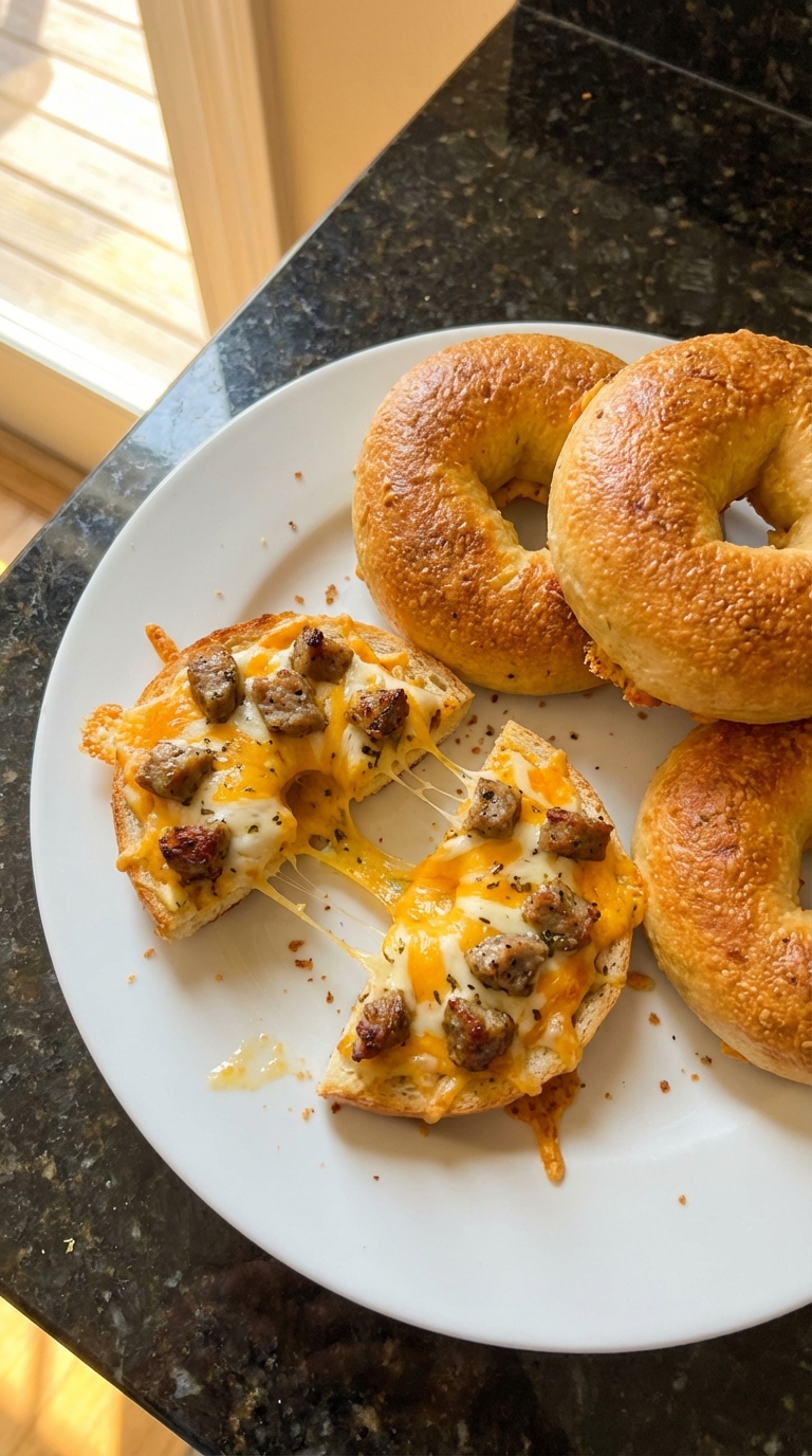 Savory Sausage & Cheese Bagels