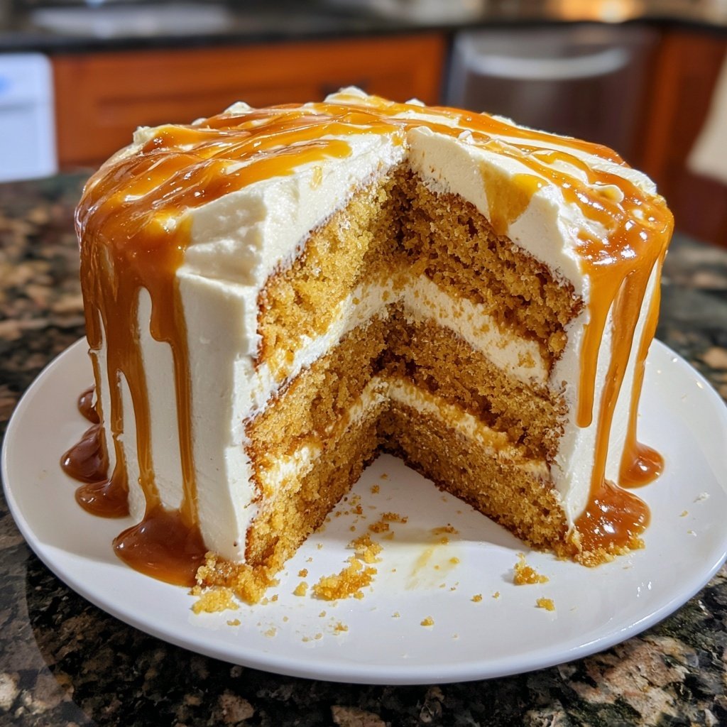 Moist Caramel Vanilla Cake