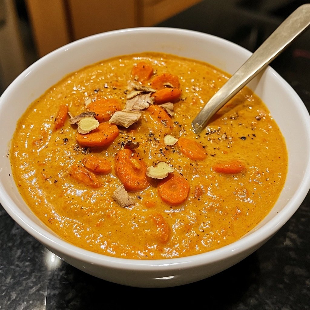 Healthy Vegan Roasted Carrot Soup