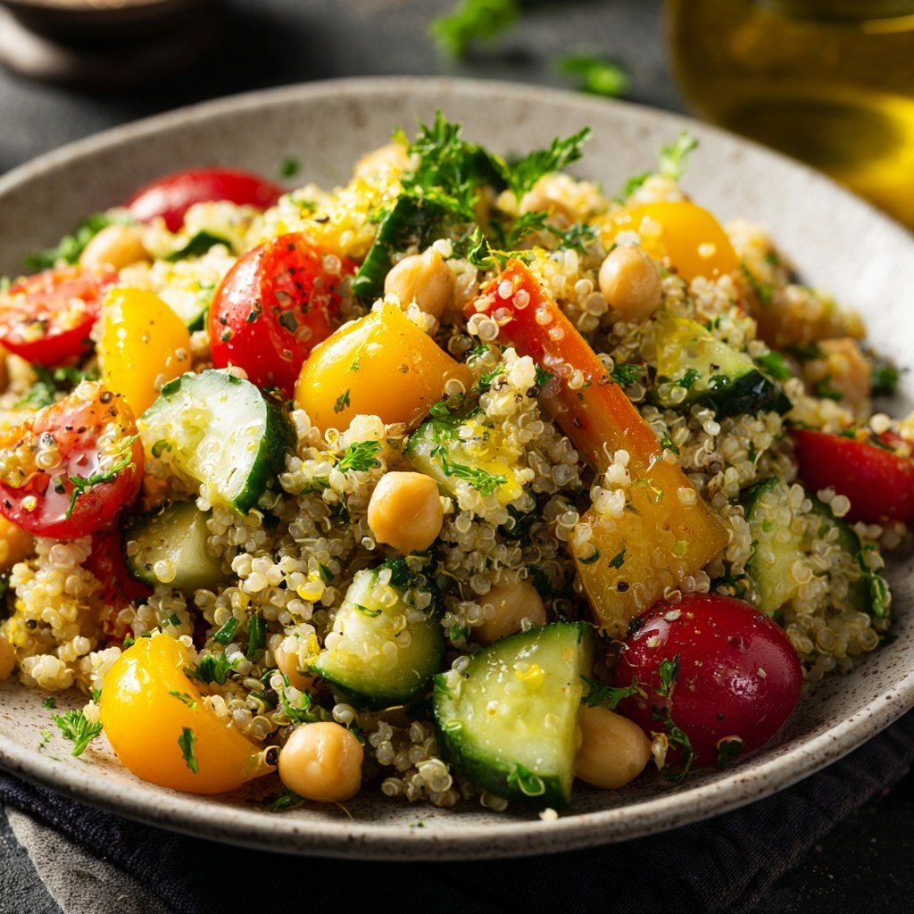 Quinoa Chickpea Veggie Salad