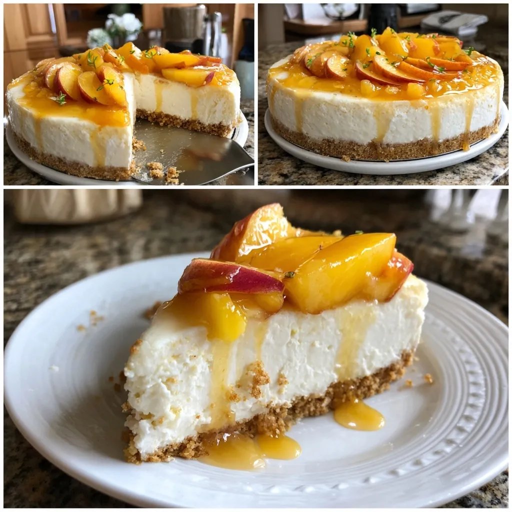 No Bake Peach Cheesecake