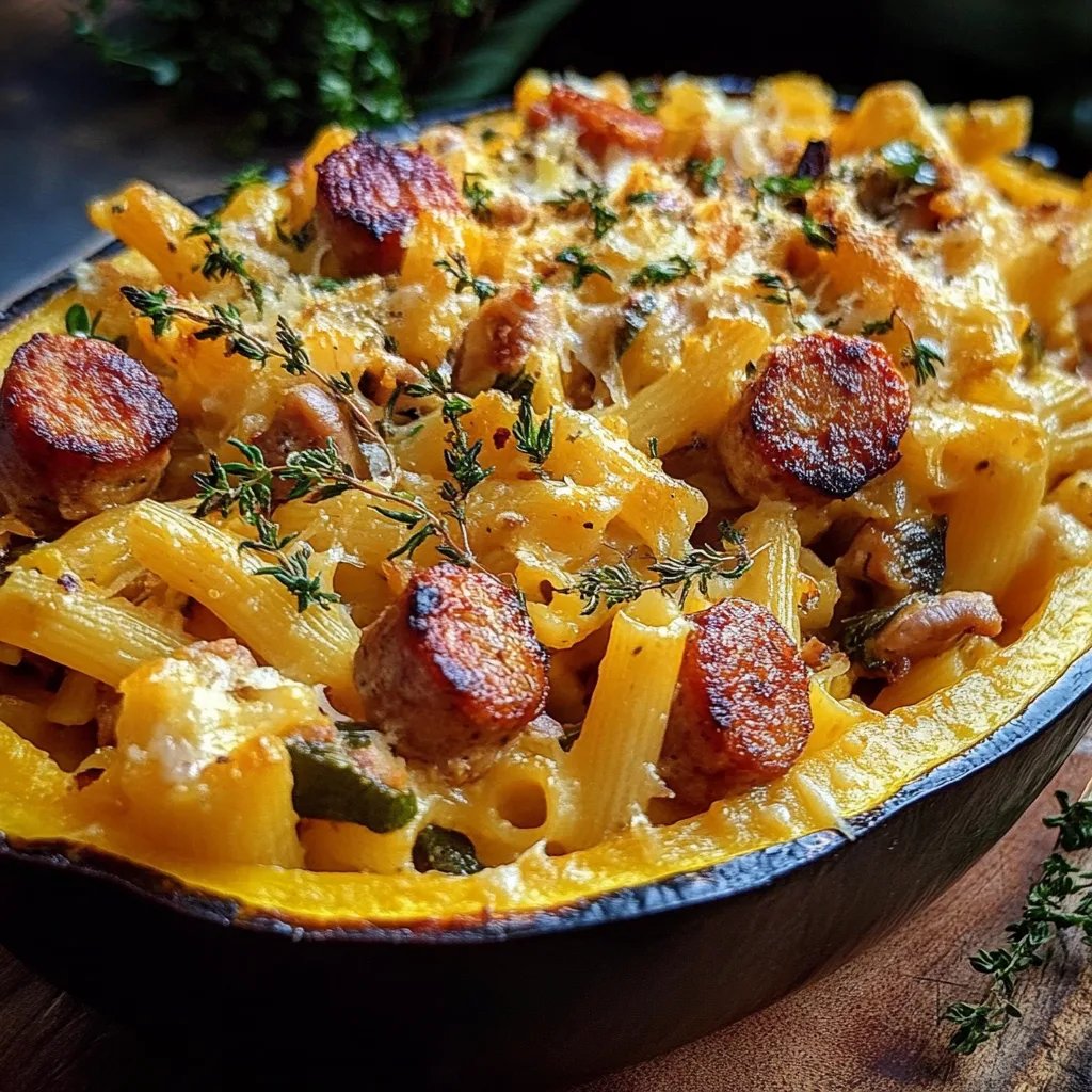 Delicious Autumn Sausage Pasta Squash