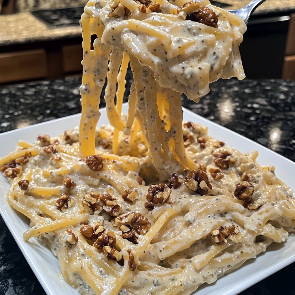 Pasta in Creamy Gorgonzola Walnut Sauce