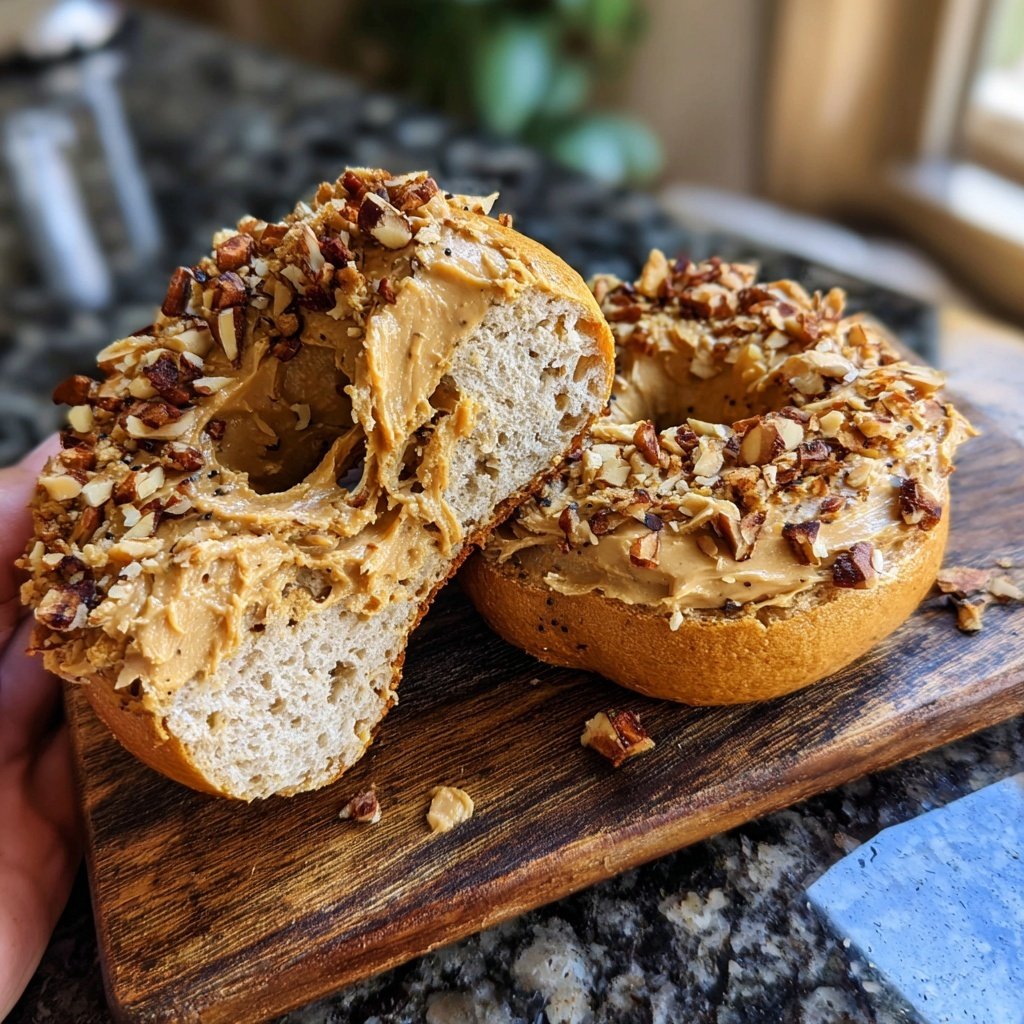 Protein Bagels with Almond Butter Swirl