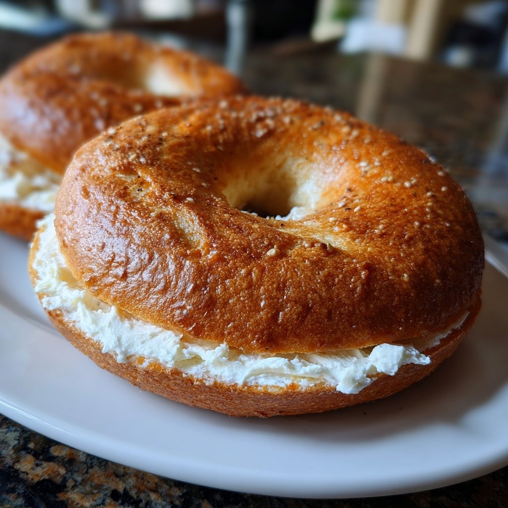 High Protein Bagels with Cream Cheese Spread