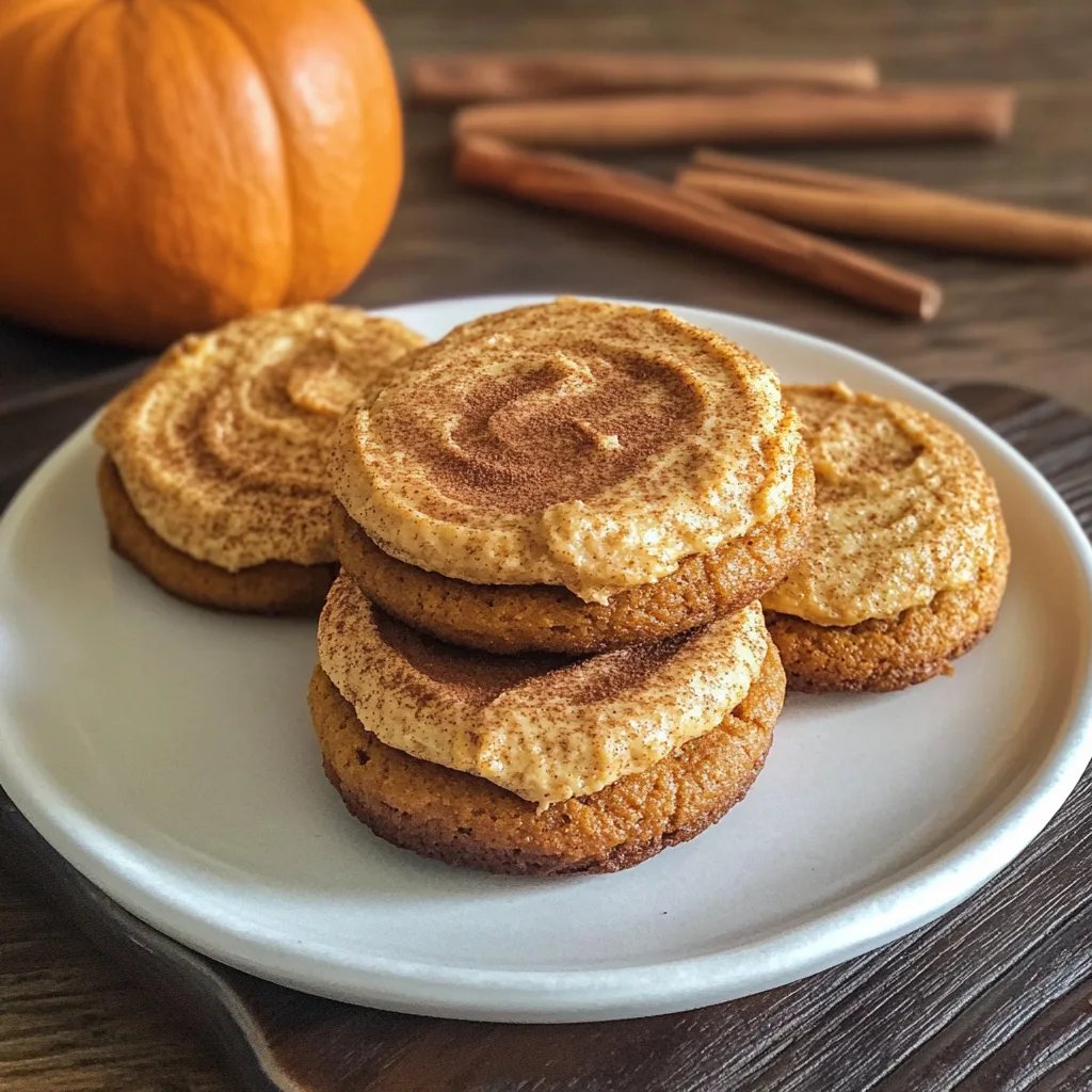 Soft Pumpkin Cookies with Cinnamon Frosting