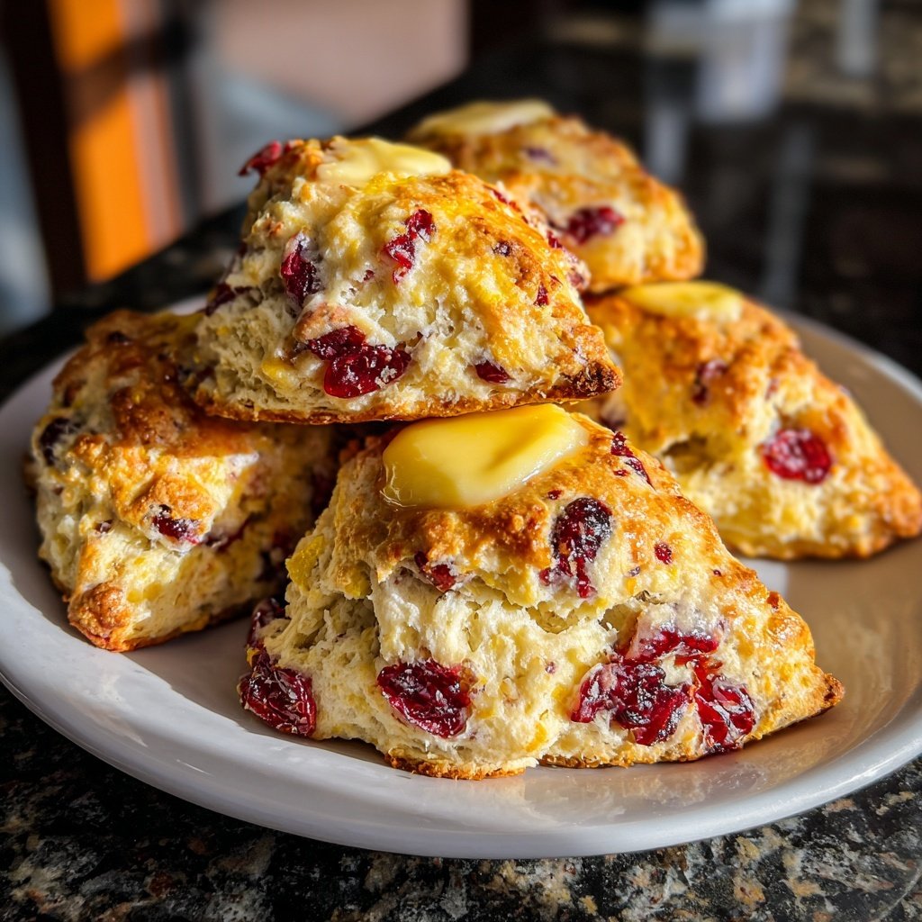 Cranberry Orange Scones with Orange Butter