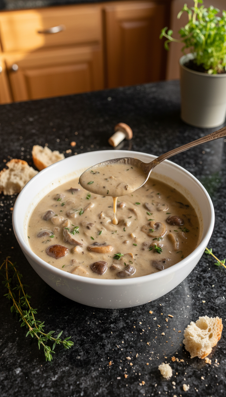 Creamy Mushroom and Thyme Soup