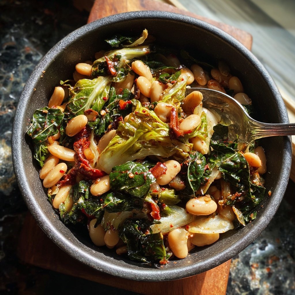 Gochujang Butter Beans with Escarole